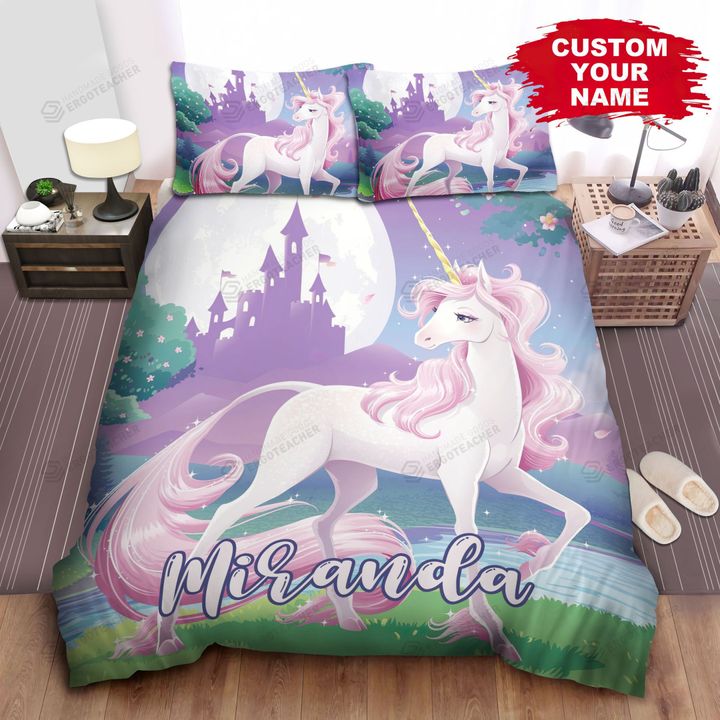 Pink Mane Unicorn Bed Sheets Spread  Duvet Cover Bedding Sets