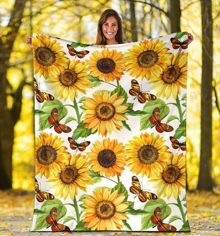 Sunflowers Sherpa Fleece Blanket Great Customized Blanket Gifts For Birthday Christmas Thanksgiving Perfect Gift For Sunflowers Lovers