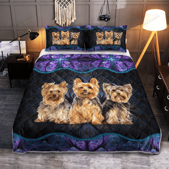 Yorkshire Terrier Quilt Bedding Set