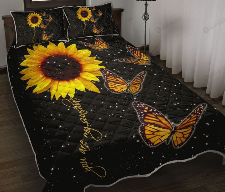 Butterfly You Are My Sunshine Quilt Bed Set
