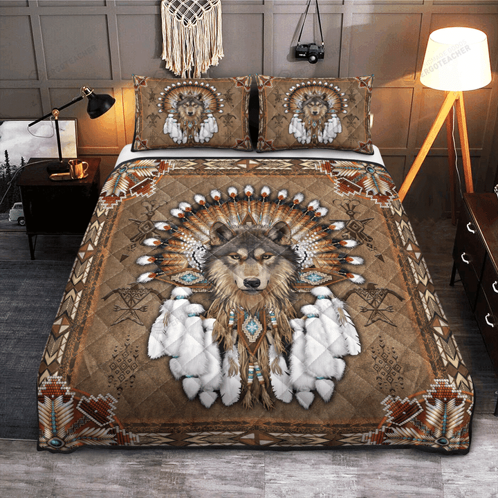 Native American Wolf Spirit Quilt Bed Set