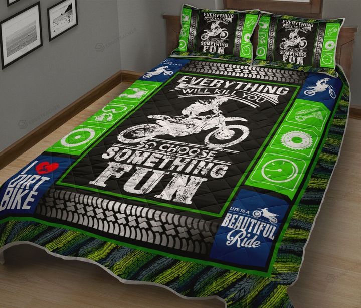 Motocross Everything Will Kill You Quilt Bed Sheets Spread  Duvet Cover Quilt Bedding Sets