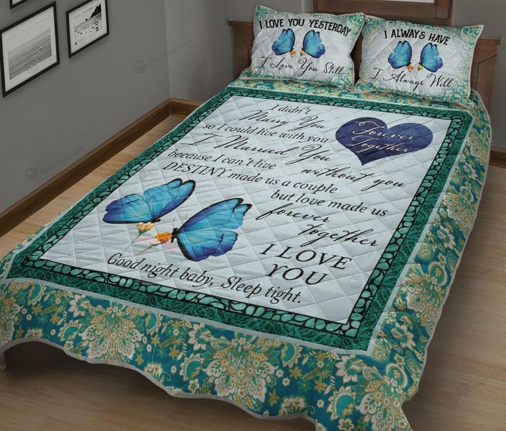 Butterfly Forever Together Quilt Bed Set