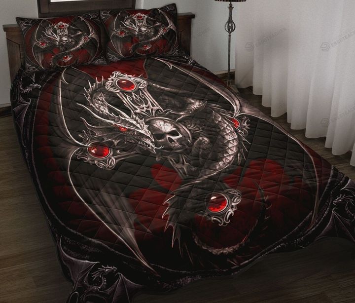 Dragon Skull Quilt Bedding Set