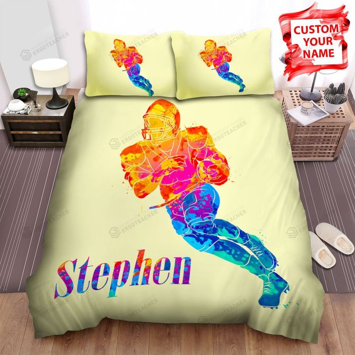 American Football Colorful Illustration Bed Sheets Spread  Duvet Cover Bedding Sets