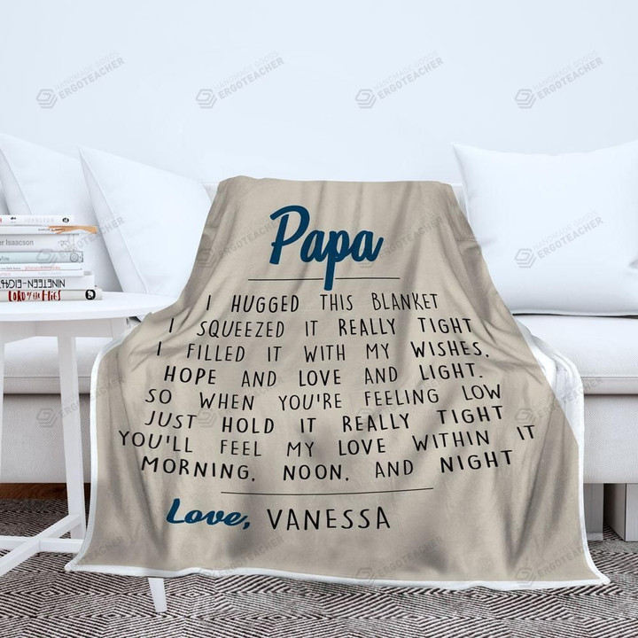 Personalized Papa - Love You, Filled With My Hearts Sherpa Fleece Blanket Great Customized Blanket Gifts For Birthday Christmas Thanksgiving