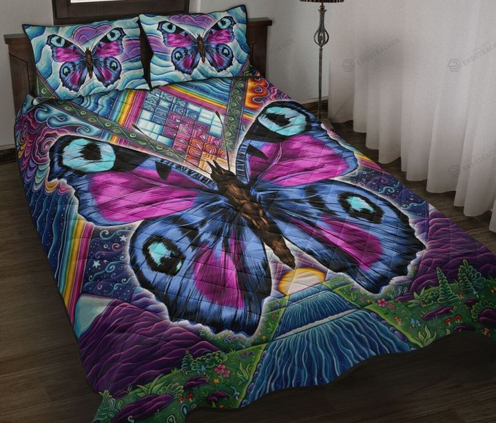 Butterfly Art, Giant Insect Quilt Bed Sheets Spread  Duvet Cover Bedding Sets