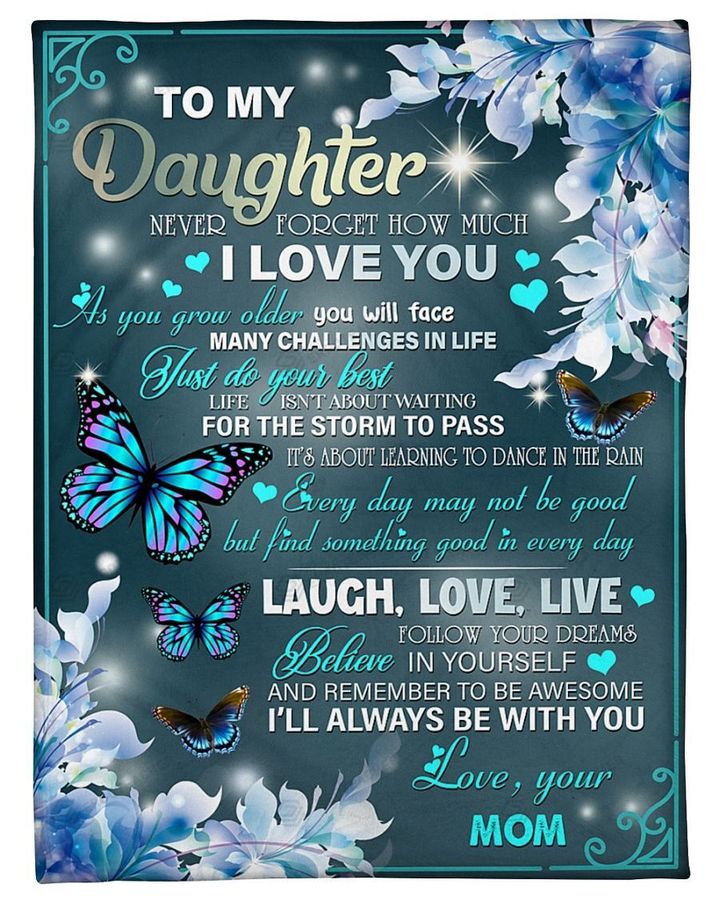 Personalized Family To My Daughter Never Forget How Much I Love You, I'll Always Be With You Sherpa Fleece Blanket
