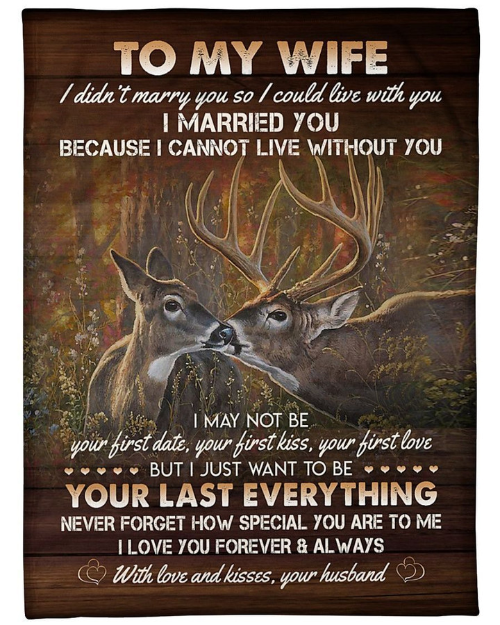 Personalized Custom Name Husband To My Wife Deer Never Forgot How Special You Are To Me, I Love You Fleece, Sherpa Blanket Great Gifts For Birthday Christmas Thanksgiving Anniversary