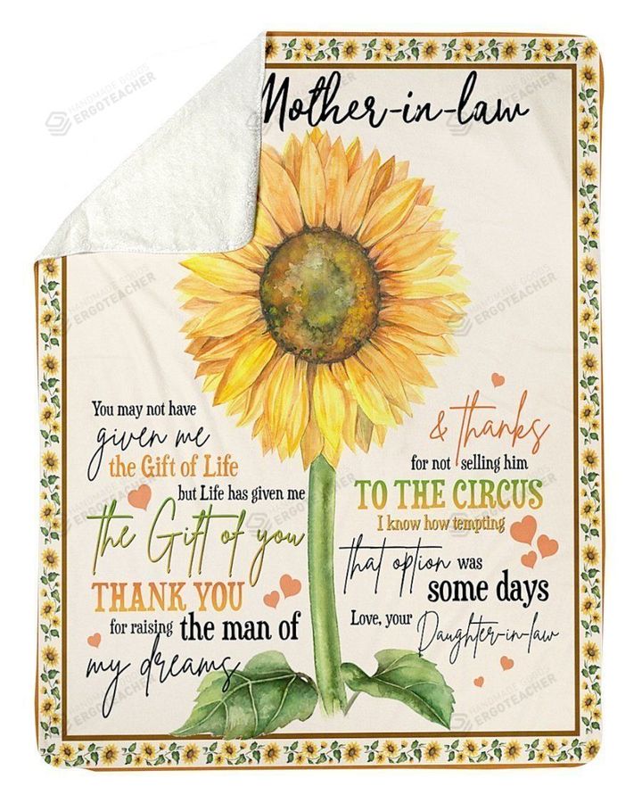Personalized Sunflower Dad To Daughter In Law Thank You For Raising  Of My Dreams I Promise I Will Love Him For The Rest Of My Life Fleece Blanket Great Customized Blanket Gifts For Birthday Christmas Thanksgiving