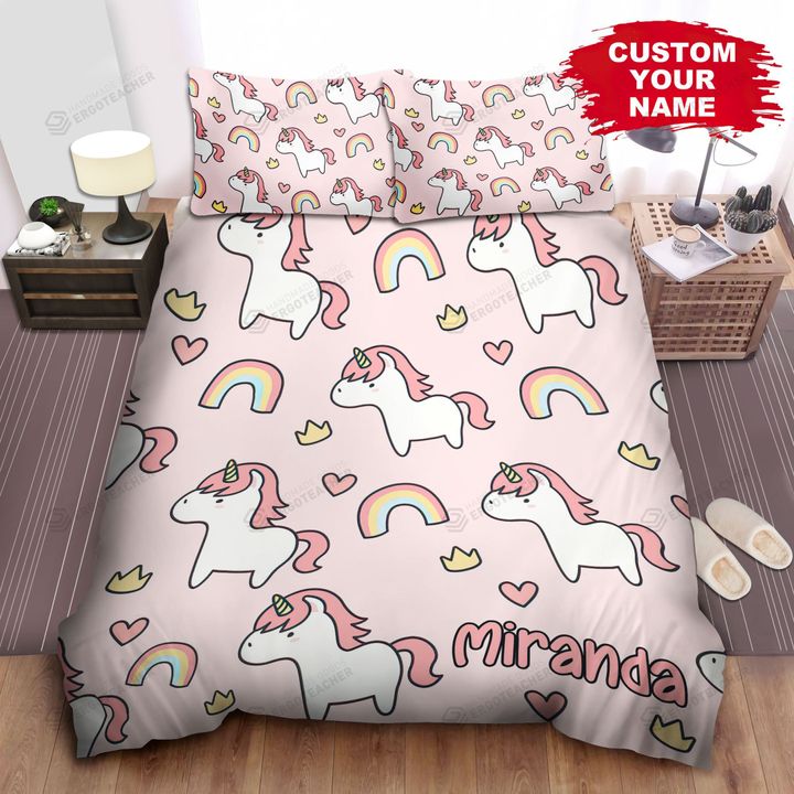 Pink Baby Unicorns Bed Sheets Spread  Duvet Cover Bedding Sets