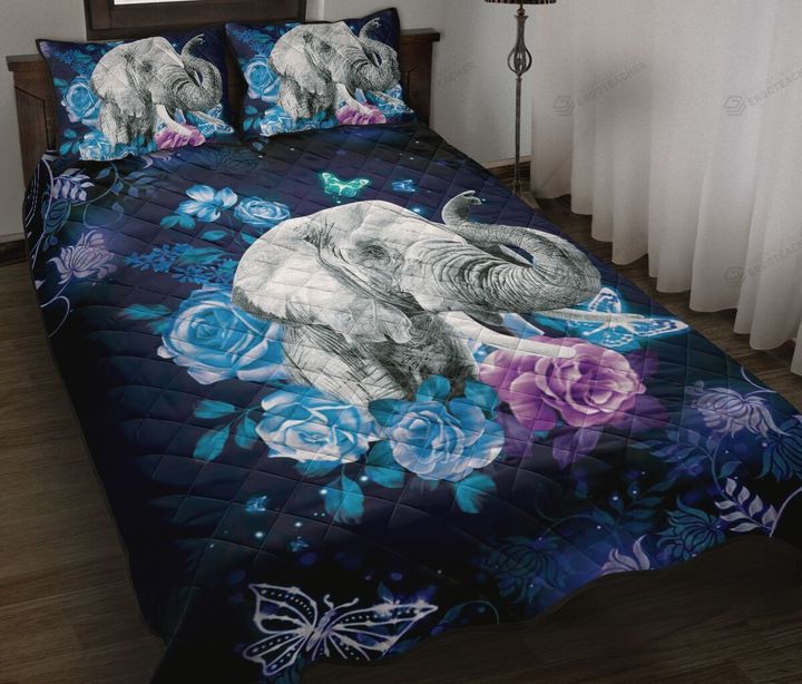 Elephant Rose Beautiful Quilt Bedding Set