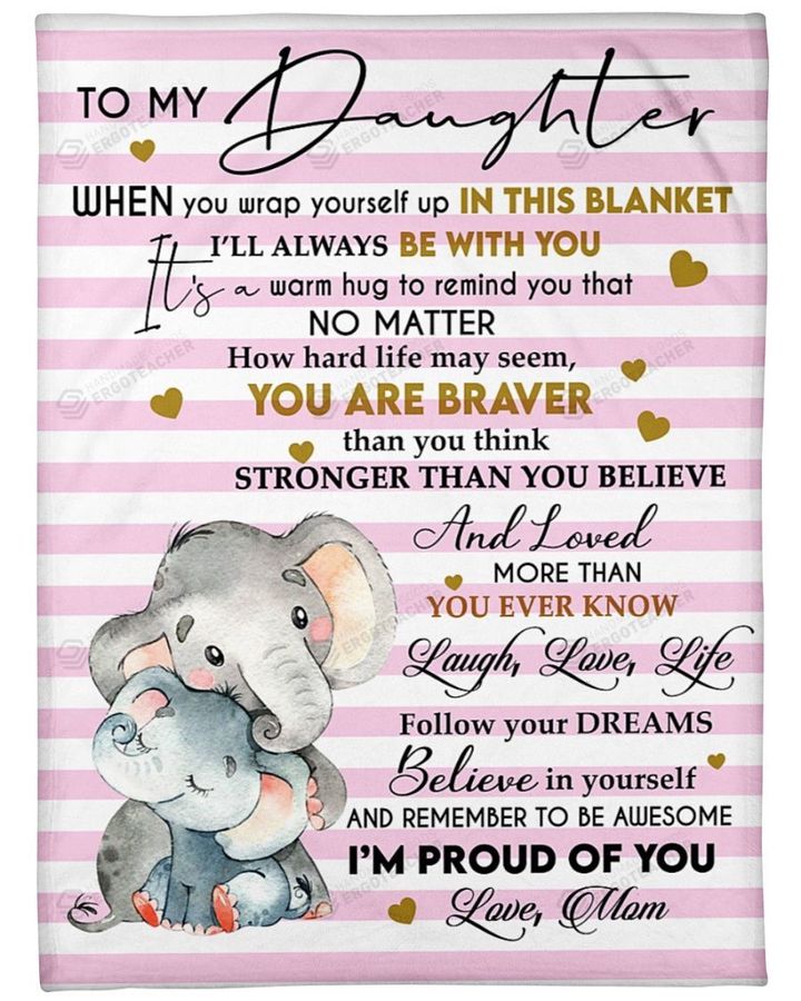 Personalized Family To My Daughter I'll Always Be With You, I'm Proud Of You Sherpa Fleece Blanket