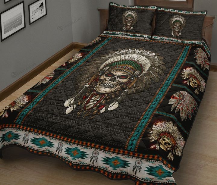 Skull Native Quilt Bed Set
