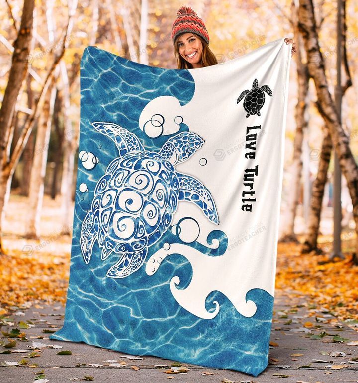Turtle Swimming Pattern I Love Turtle Sherpa Fleece Blanket Great Customized Blanket Gifts For Birthday Christmas Thanksgiving