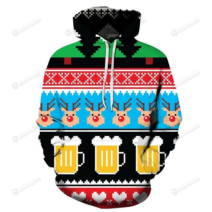 Beer Christmas 3D All Over Print Hoodie, Or Zip-up Hoodie