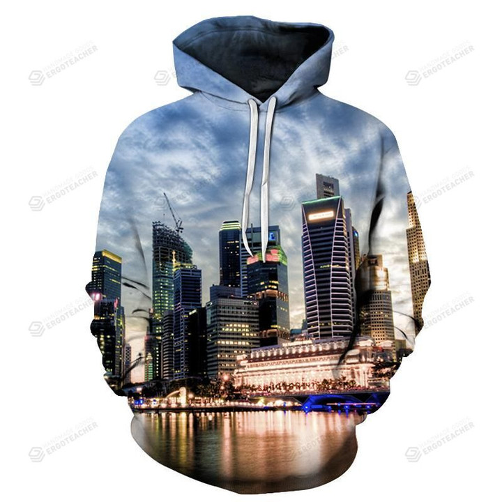 Singapore Skyline 3D All Over Print Hoodie, Or Zip-up Hoodie