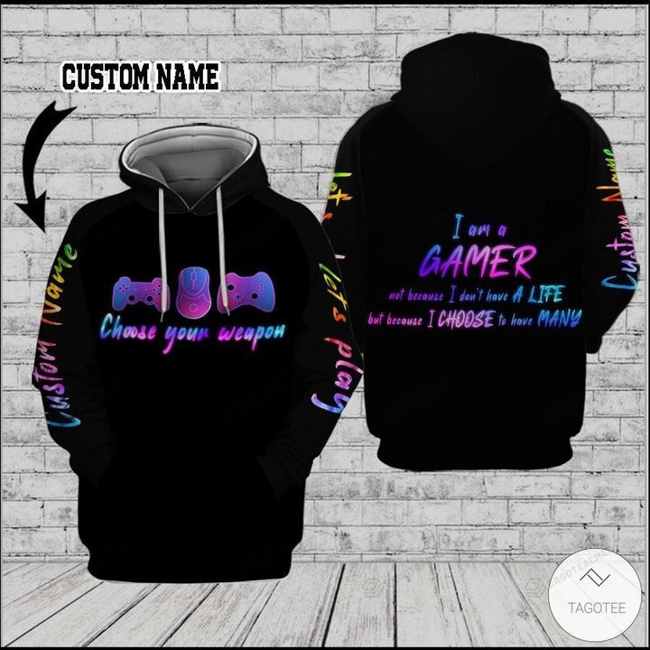 Personalized Game Console Choose Your Weapon, I'm A Gamer 3D All Over Print Hoodie, Or Zip-up Hoodie