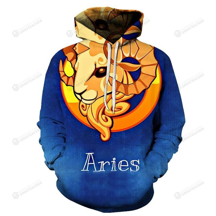 The Blue Aries March 21 To April 3D All Over Print Hoodie, Or Zip-up Hoodie