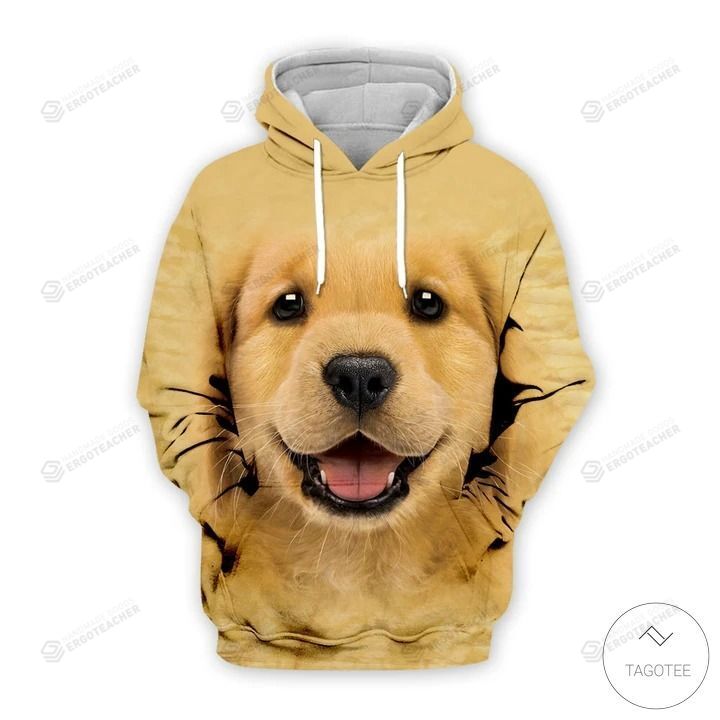 Cute Puppy Golden Retriever 3D All Over Print Hoodie, Or Zip-up Hoodie