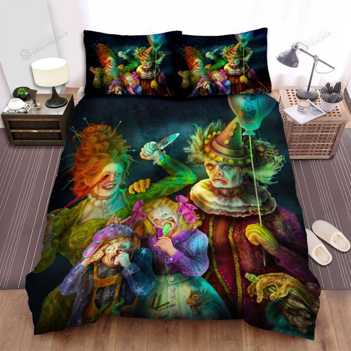 Halloween The Clown Family Artwork Bed Sheets Spread Duvet Cover Bedding Sets