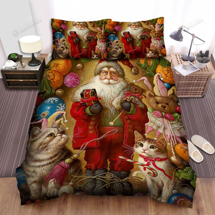 Santa Claus Has Red Coat  Bed Sheets Spread Duvet Cover Bedding Sets