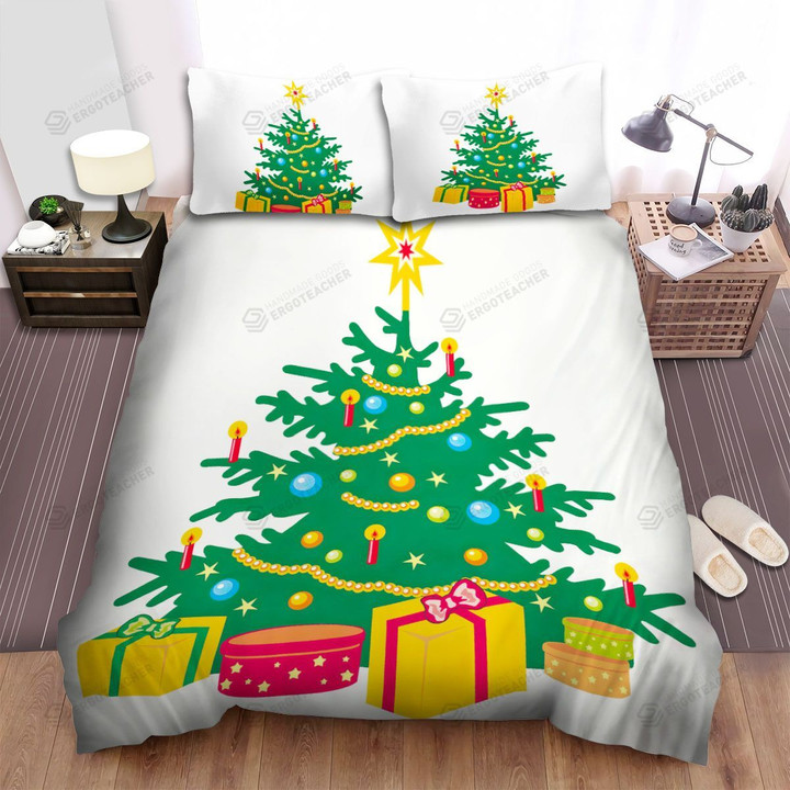 Put Candles On Christmas Tree Branches Bed Sheets Spread Duvet Cover Bedding Sets
