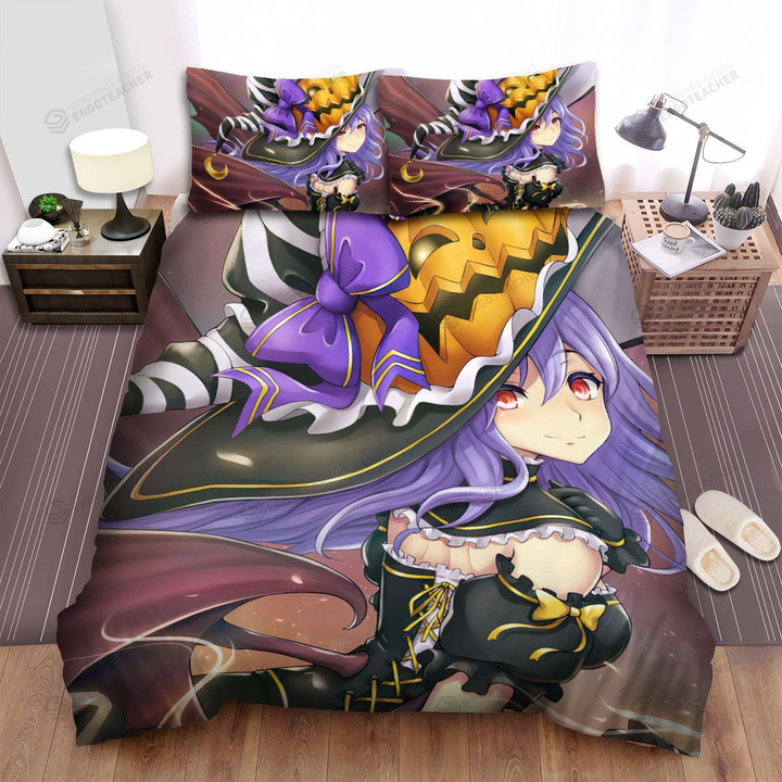 Halloween, Witch, Delightful Smile Bed Sheets Spread Duvet Cover Bedding Sets