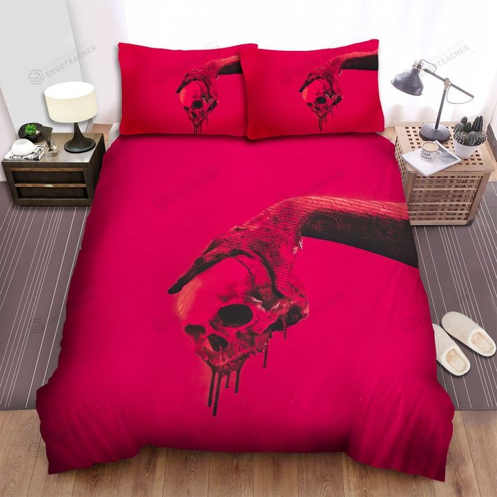 Halloween Dripping Skull In Red Bed Sheets Spread Duvet Cover Bedding Sets