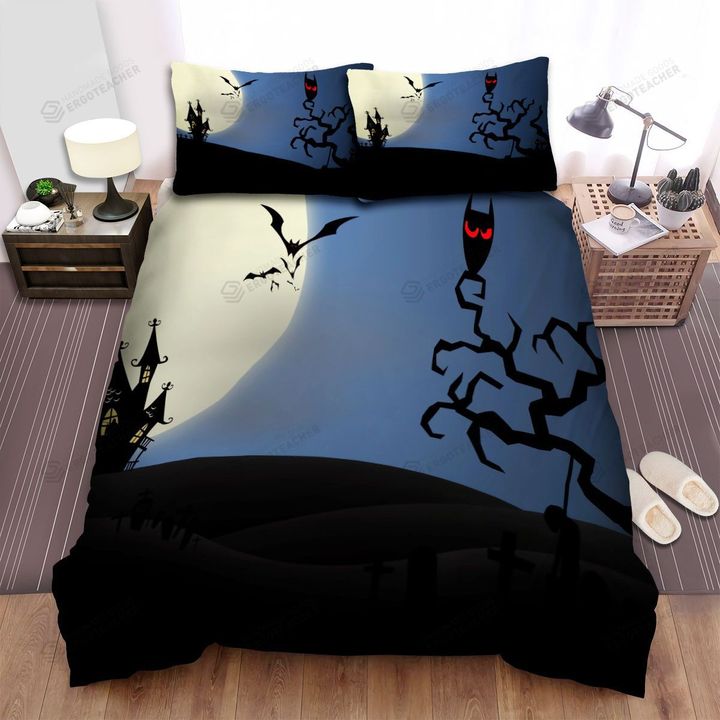 Halloween, Owl, Far Away The House Art Bed Sheets Spread Duvet Cover Bedding Sets