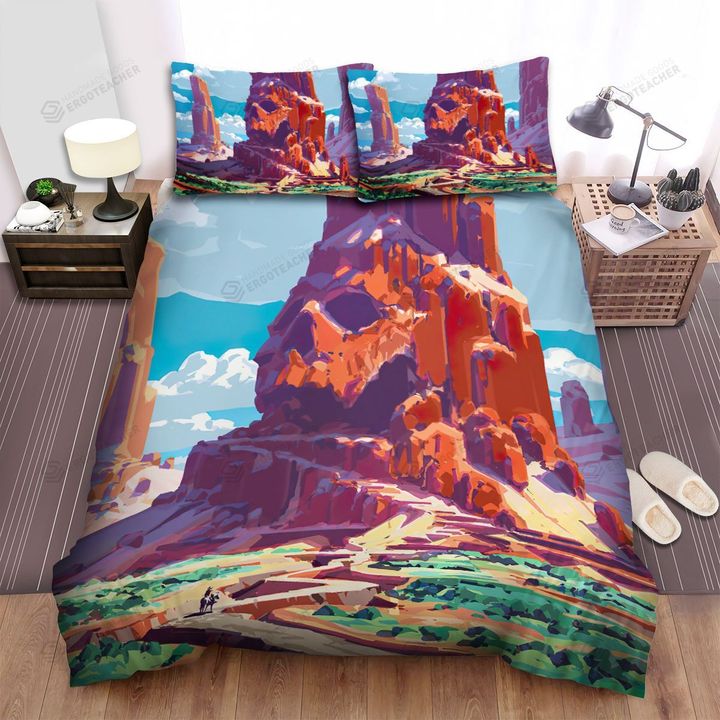 Halloween Skull Mountain Art Painting Bed Sheets Spread Duvet Cover Bedding Sets