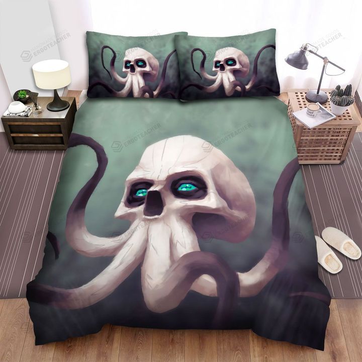 Halloween Skull With Octopus Limbs Bed Sheets Spread Duvet Cover Bedding Sets