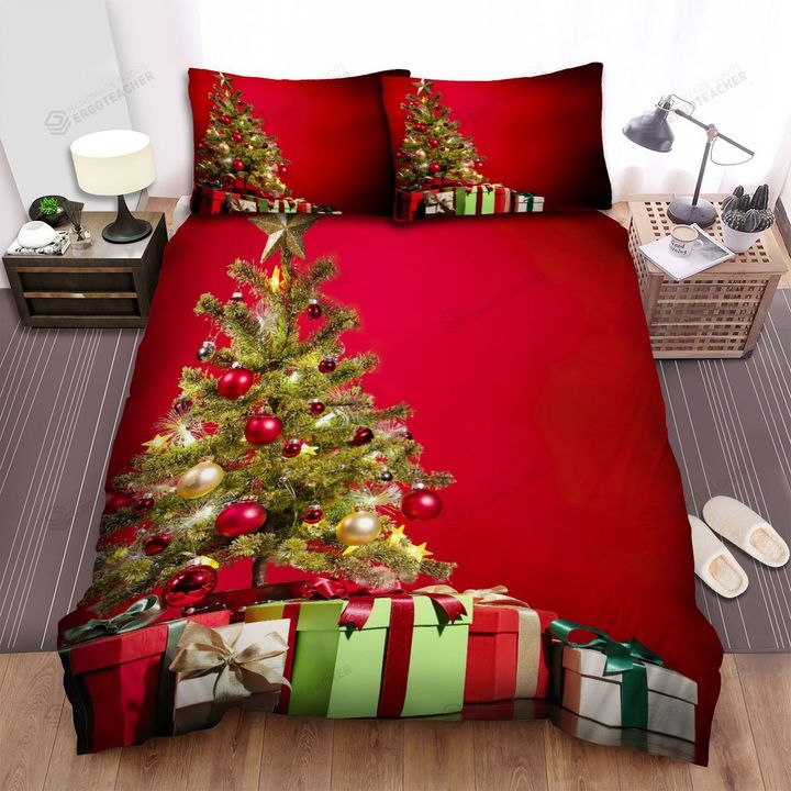 Gift Boxes Under A Christmas Tree Bed Sheets Spread Duvet Cover Bedding Sets