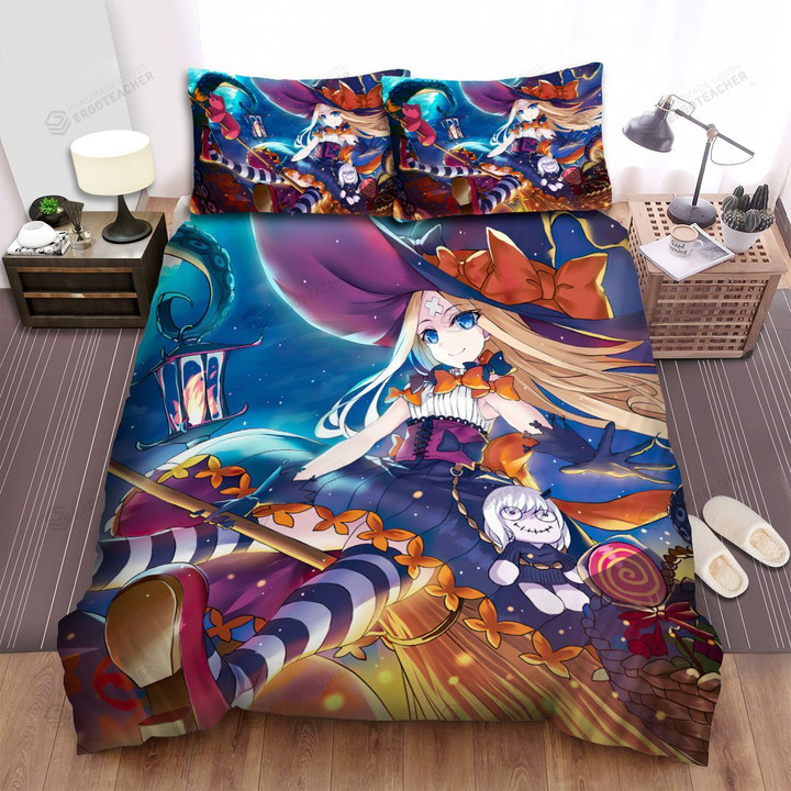 Halloween, Witch, Doll On Her Hip Witch Bed Sheets Spread Duvet Cover Bedding Sets