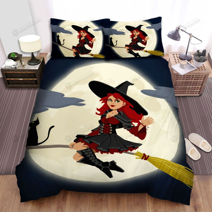 Halloween, Witch, Hello From Witch Bed Sheets Spread Duvet Cover Bedding Sets