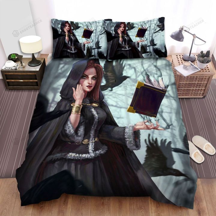 Halloween, Witch, Witch In Her Hood Bed Sheets Spread Duvet Cover Bedding Sets