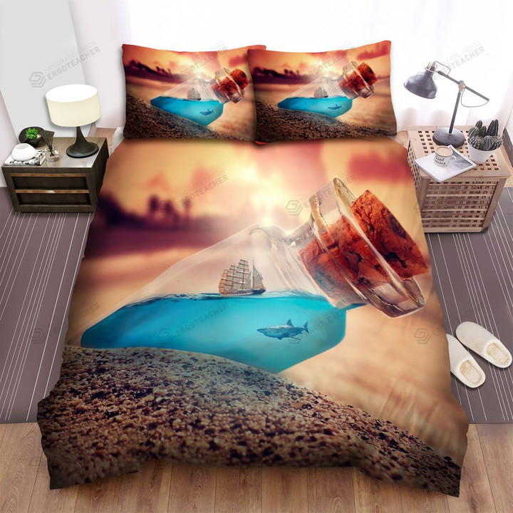 Frigate, The Old Ship In A Jar Bed Sheets Spread Duvet Cover Bedding Sets