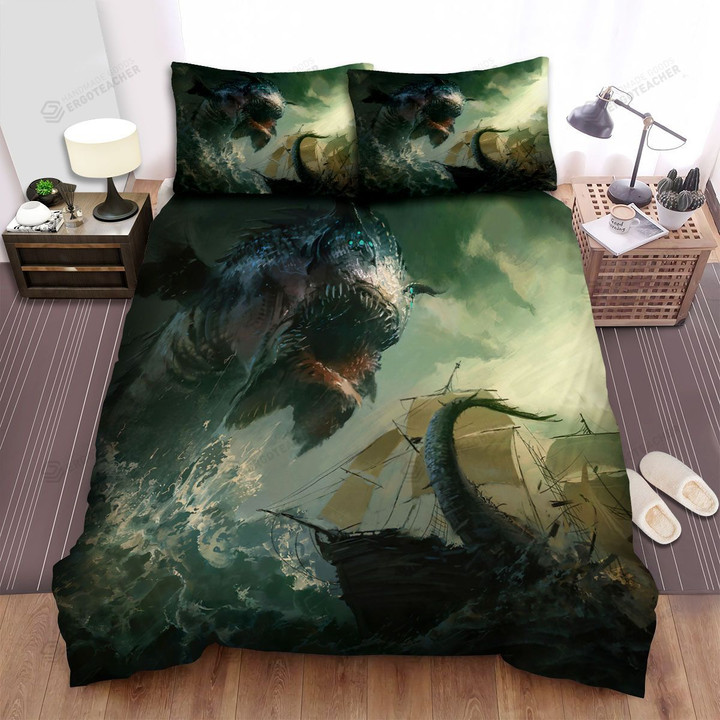 Sea Monster, Jumping Fish Bed Sheets Spread Duvet Cover Bedding Sets
