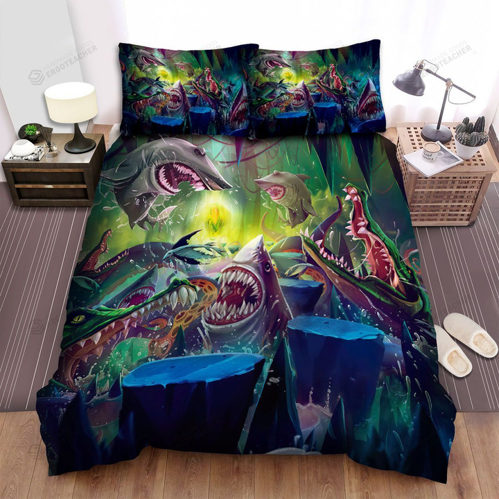 Sea Monster, The Big Party Bed Sheets Spread Duvet Cover Bedding Sets