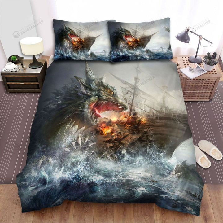 Sea Monster, The Destroyer Bed Sheets Spread Duvet Cover Bedding Sets