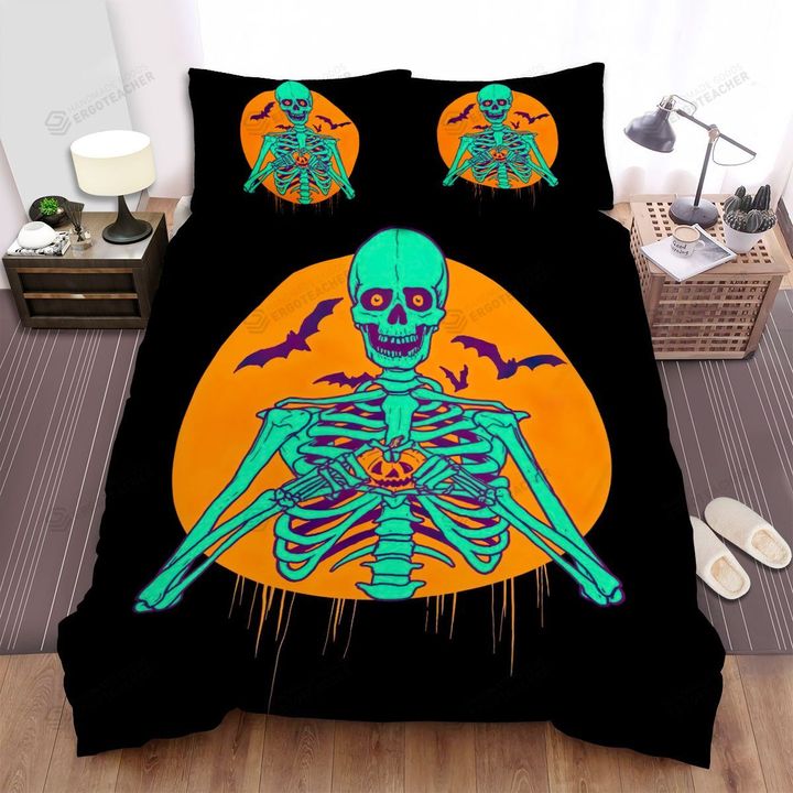 Halloween Night Skeleton Bed Sheets Spread Duvet Cover Bedding Sets
