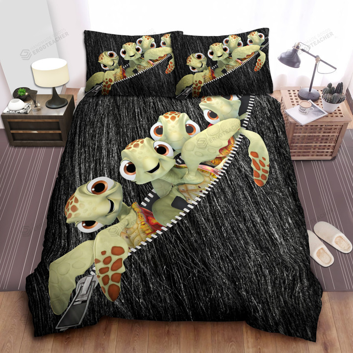 Lovely Turtles Zipper Bed Sheets Duvet Cover Bedding Sets