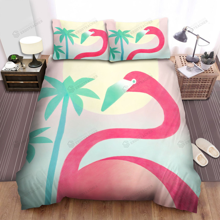 The Pink Bird - The Red Flamingo Art Bed Sheets Spread Duvet Cover Bedding Sets