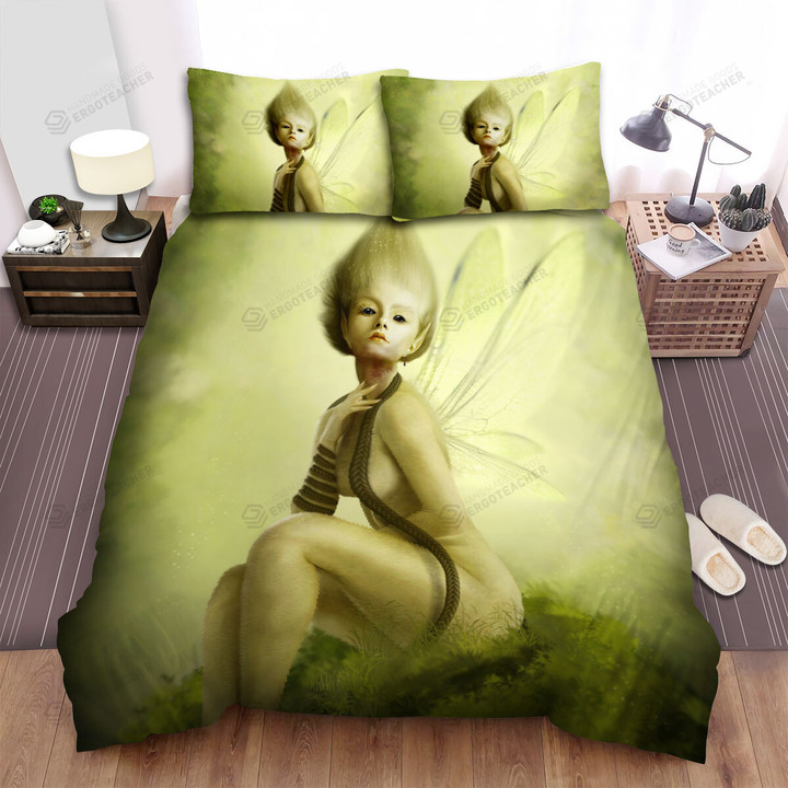 Lime Fairy Digital Portrait Painting Bed Sheets Spread Duvet Cover Bedding Sets