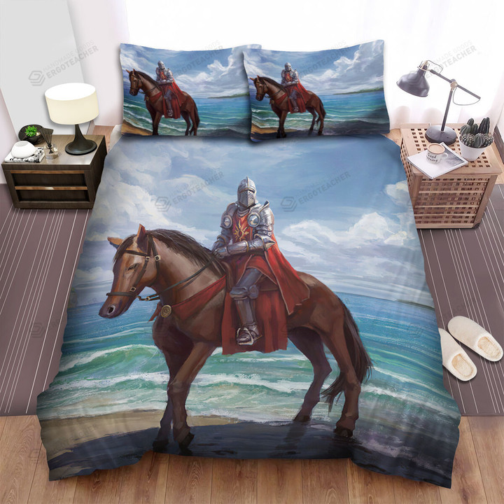 Knight By The Beach Artwork Bed Sheets Spread Duvet Cover Bedding Sets