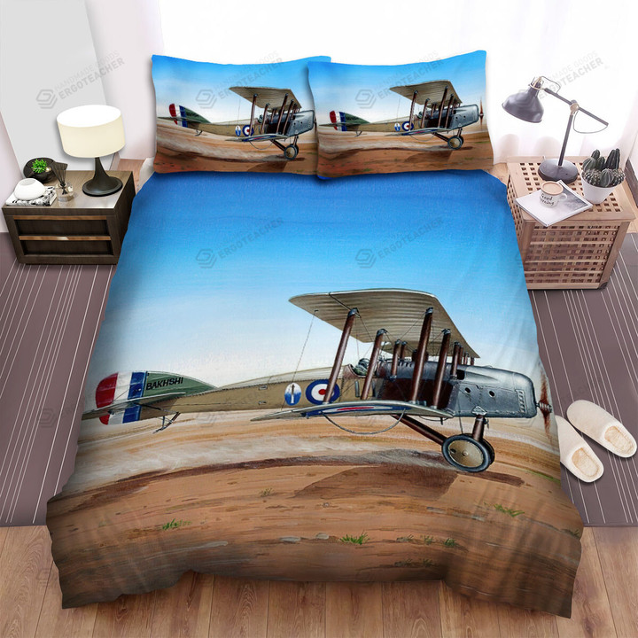 French Plane In Ww1 -  Landing Airplane Bed Sheets Spread Duvet Cover Bedding Sets