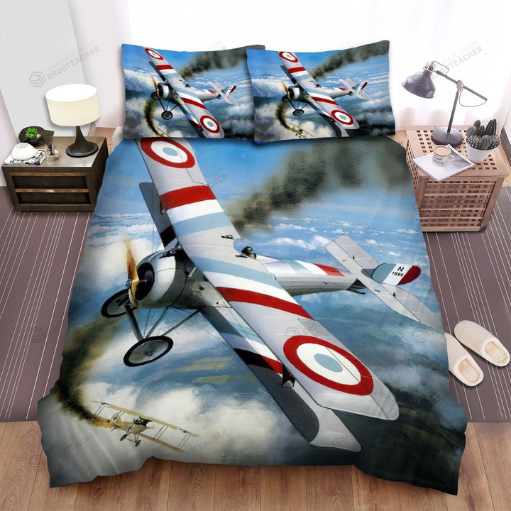 French Plane In Ww1 - Nieuport 17 Art Bed Sheets Spread Duvet Cover Bedding Sets