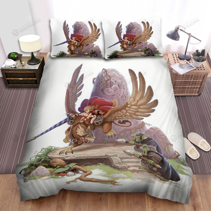 Griffin Knight Vs The Goblins Digital Illustration Bed Sheets Spread Duvet Cover Bedding Sets