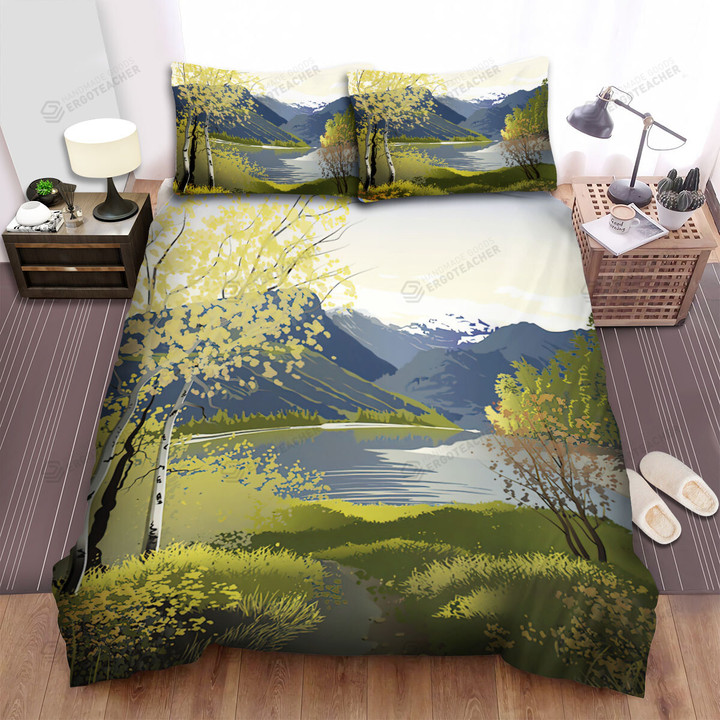 Montana Lake Como Bitterroot Valley Bed Sheets Spread  Duvet Cover Bedding Sets
