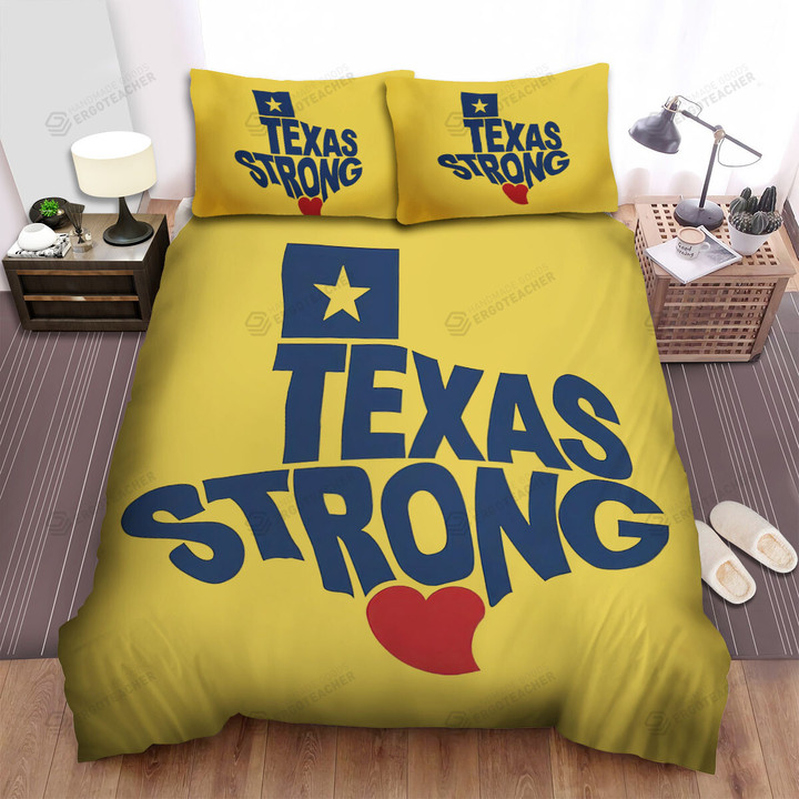 Texas Strong Heart Bed Sheets Spread  Duvet Cover Bedding Sets